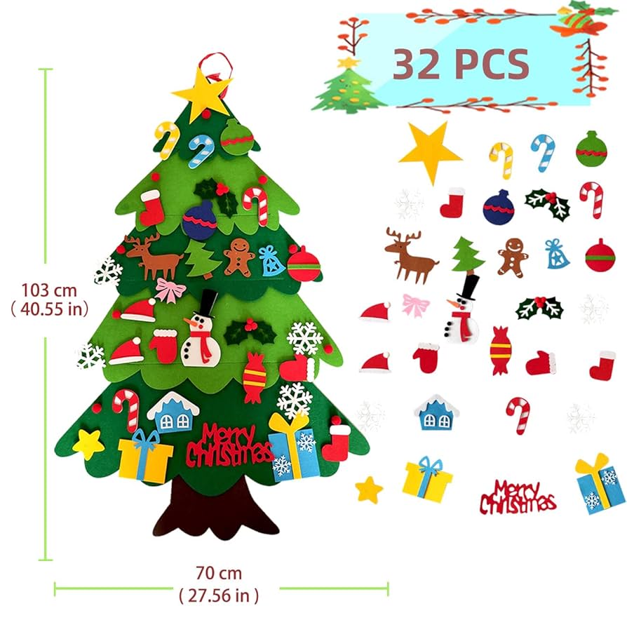 Árbol Navidad fieltro (32pcs)