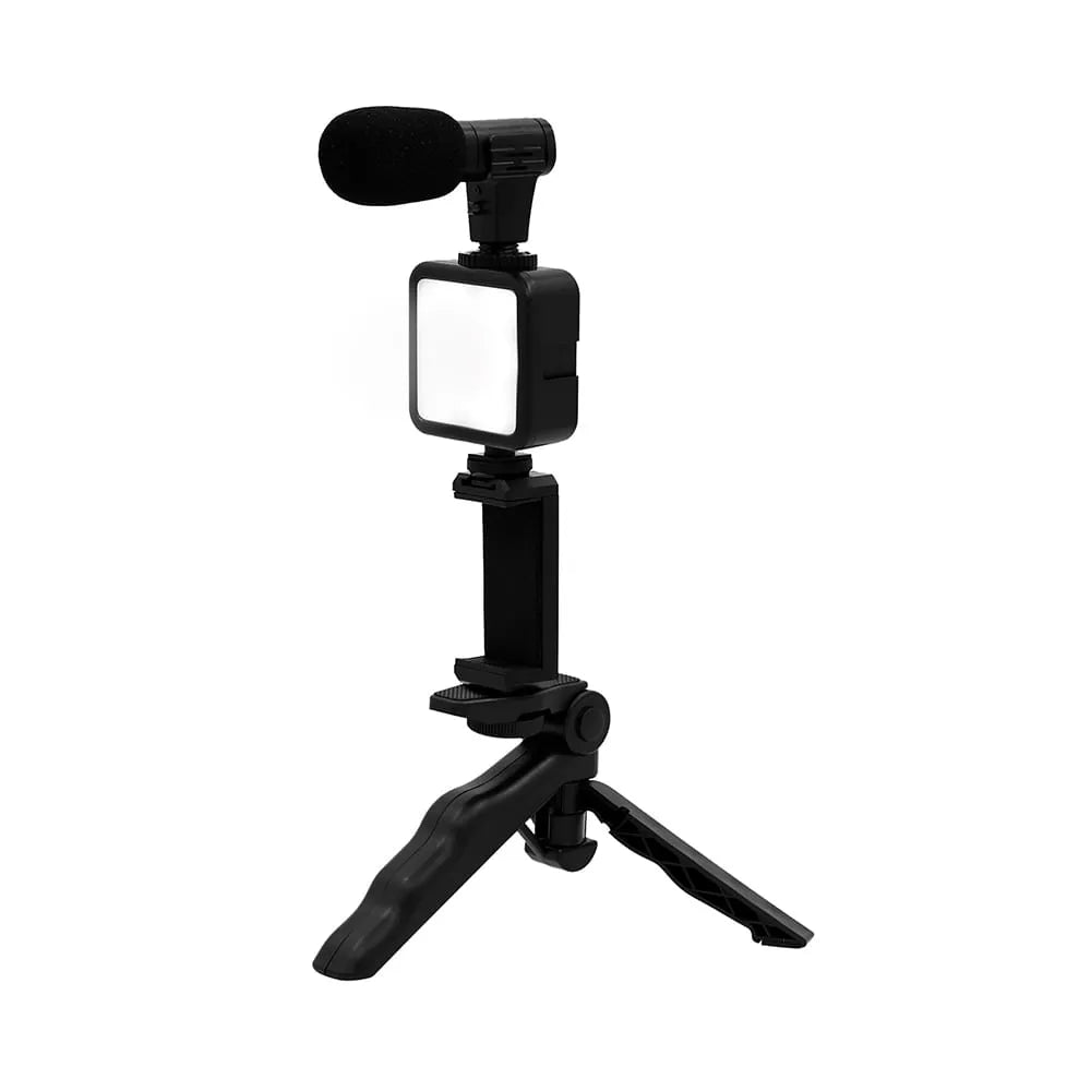 Set grabación móvil 3 en 1 (trípode + micro + luz)