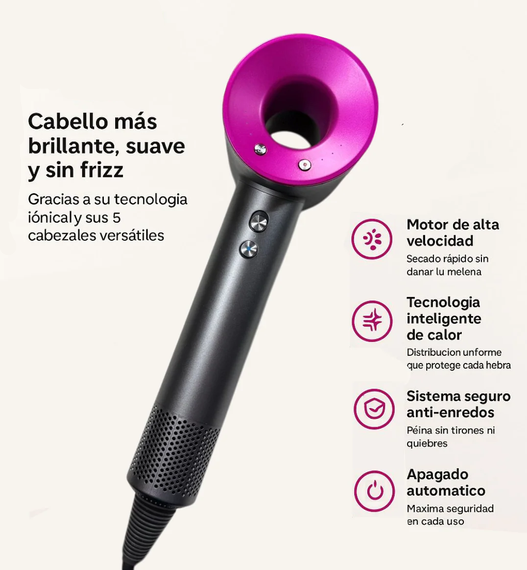 Secador de pelo profesional con cabezales imantados